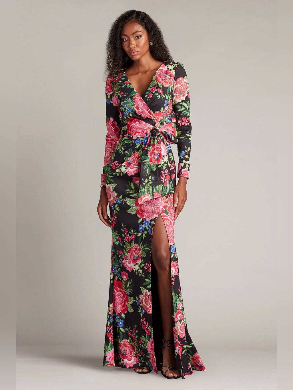 Tadashi Shoji - Talvo Floral Print Wrap Gown